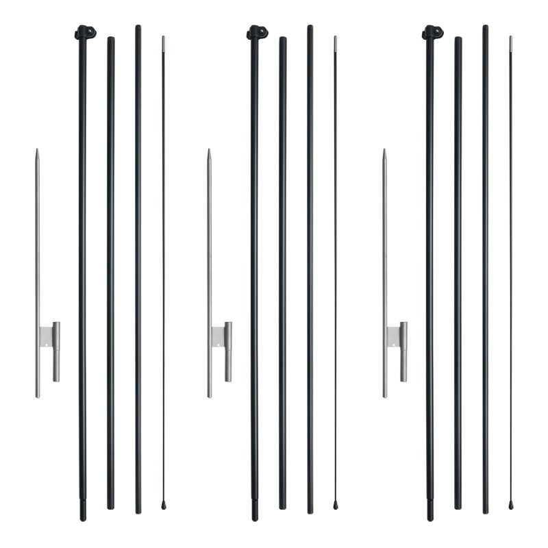 Sulkalipputankosarja kolme settiä alumiiniseos ja lasikuitu 498 senttimetriä korkea ulkokäyttöön