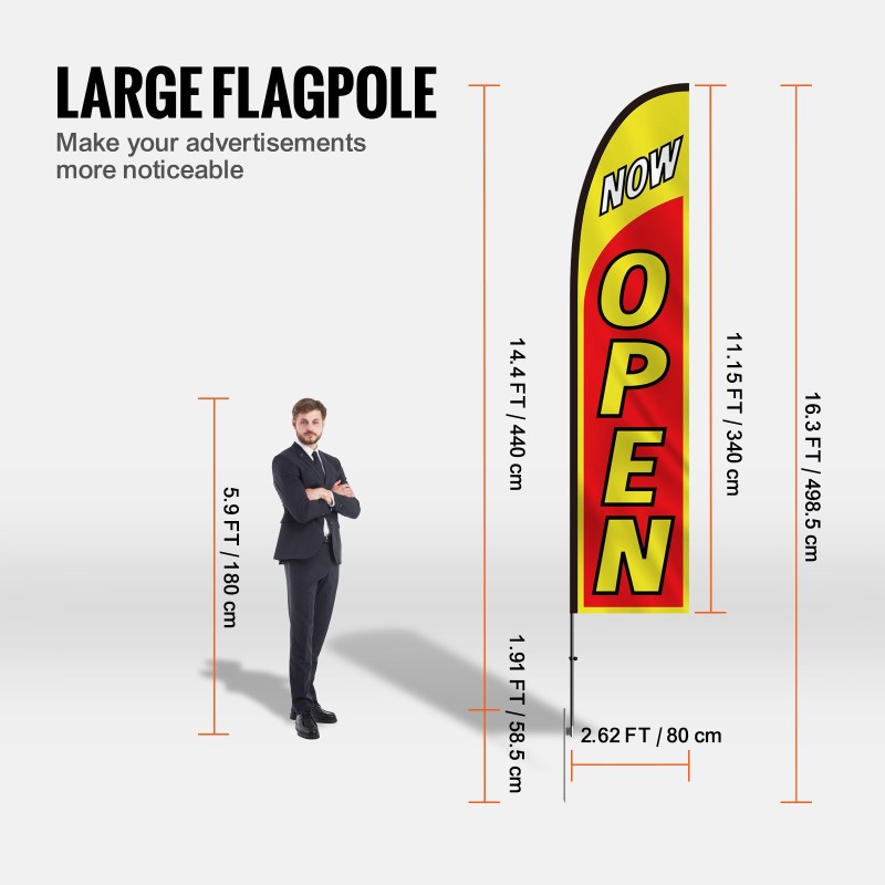 Mainoslippusetti masto alumiiniseos ja lasikuitu 440 cm lippu 340x80 cm ulkokäyttöön