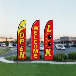 Mainoslippusarja alumiiniseos ja lasikuitu 3 lippua 3 tankoa 498 cm korkea