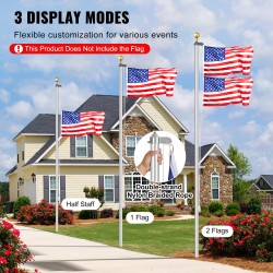 Alumiininen lipputankosarja 7,55 m irrotettava ulkokäyttöön halkaisija 51,6 mm