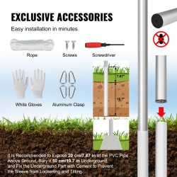 Alumiininen lipputankosarja 7,55 m irrotettava ulkokäyttöön halkaisija 51,6 mm