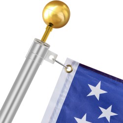 Lipputanko alumiiniseos teleskooppinen 7 3 m maahan upotettava kaksilippukiinnikkeillä kierteellisellä lukituksella