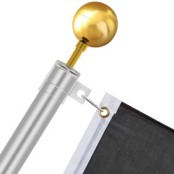 Teleskooppinen lipputankosarja alumiiniseos 30 jalan ulkokäyttöön hopea yhdelle tai kahdelle lipulle