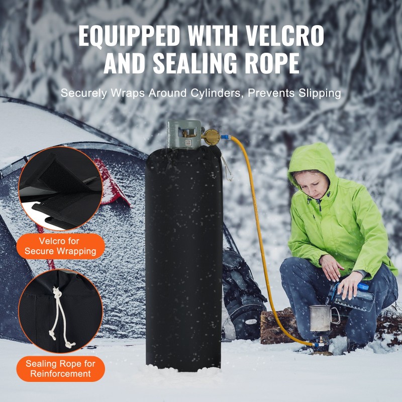 Kaasupullon lämmitin sopii 100 paunan sylintereille 280 W vedenpitävä Oxfordin kangas