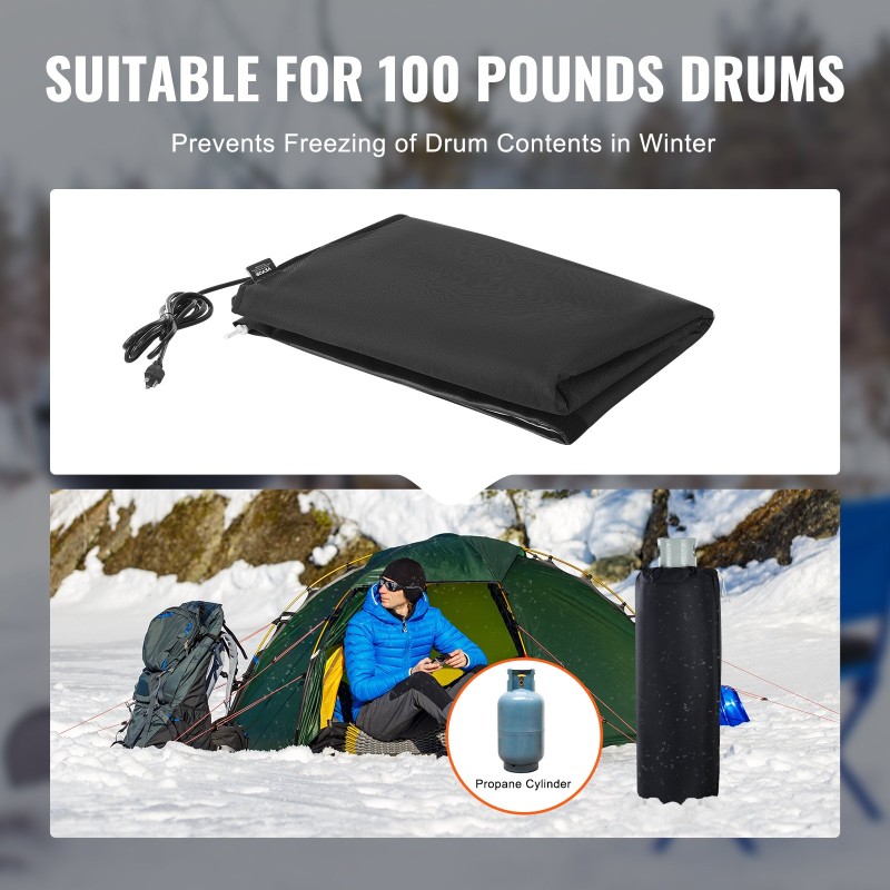 Kaasupullon lämmitin sopii 100 paunan sylintereille 280 W vedenpitävä Oxfordin kangas