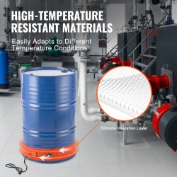 Tynnyrilämmitin silikonipintainen 55 gallonan 208,2 litran 1200 wattin säädettävä 30–150 °C