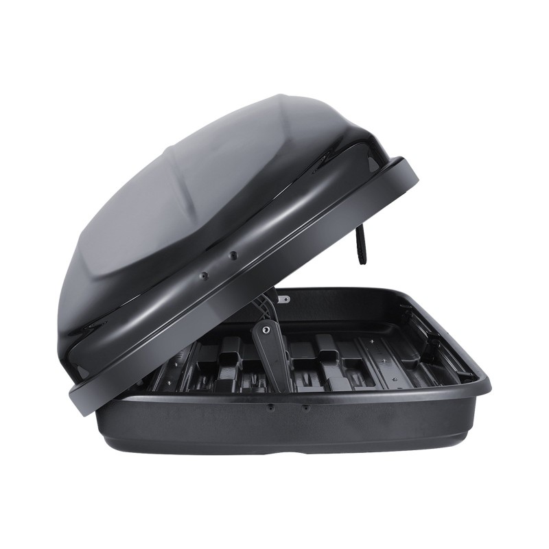 Kattoaulatikko ABS-kovakuori 370 l 75 kg enimmäiskuorma kaksipuolinen avaus poikittaiskiskoihin autoihin