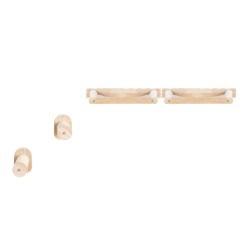 Seinäkiinnitteinen tamminen kissahyllysetti 4 osaa 2 tolppaa 2 riippumattoa pestävät korallifleece päälliset