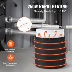 Tynnyrilämmitin vedenpitävällä Oxford-kankaalla 18,93 l 250W säädettävällä termostaatilla