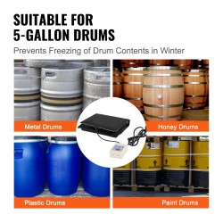 Tynnyrilämmitin vedenpitävällä Oxford-kankaalla 18,93 l 250W säädettävällä termostaatilla