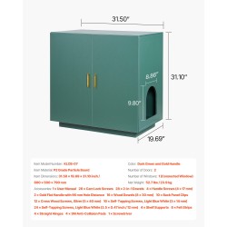 Kissanvessakaappi 80 cm leveä P2-luokan lastulevy kaksoisovellinen tuuletusaukoilla raapimisalustalla