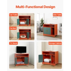 Suljettu kissan hiekkalaatikkokaappi P2-luokan lastulevy 79,2 cm leveä