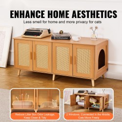 Kissan hiekkalaatikon kaappi 12 mm lastulevy sopii kahdelle kissalle rottinkikoristellut ovet