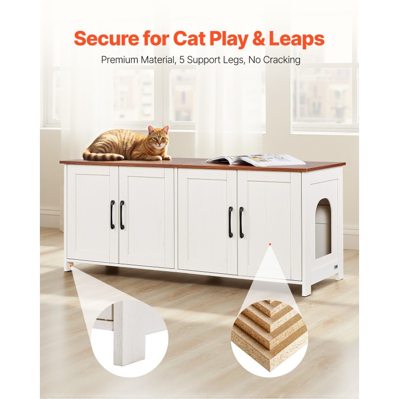 Kissan hiekkalaatikon kaappi P2-luokan lastulevy ja MDF-levy 120 cm tilava neljällä ovella