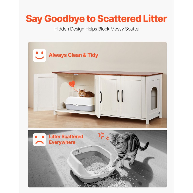 Kissan hiekkalaatikon kaappi P2-luokan lastulevy ja MDF-levy 120 cm tilava neljällä ovella