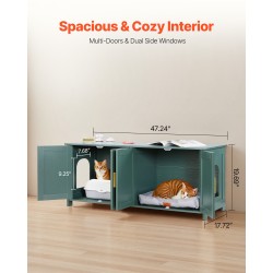 Kissanvessakaappi melamiinipintainen lastulevy ja MDF 120 cm retro vihreä 4 ovea