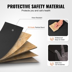 Kissanhiekkalaatikon kaappi lastulevy 147 cm musta kahdelle kissalle sisäkäyttöön