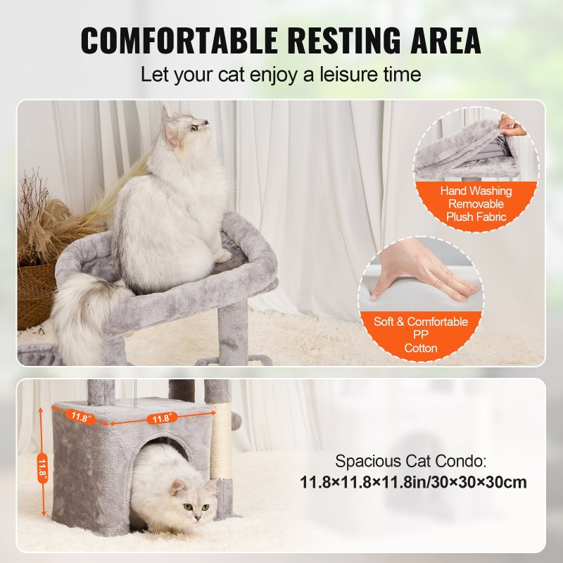 Kissapuu 4 tasoa P2-luokan lastulevy sisal-pylväät 80 cm vaaleanharmaa