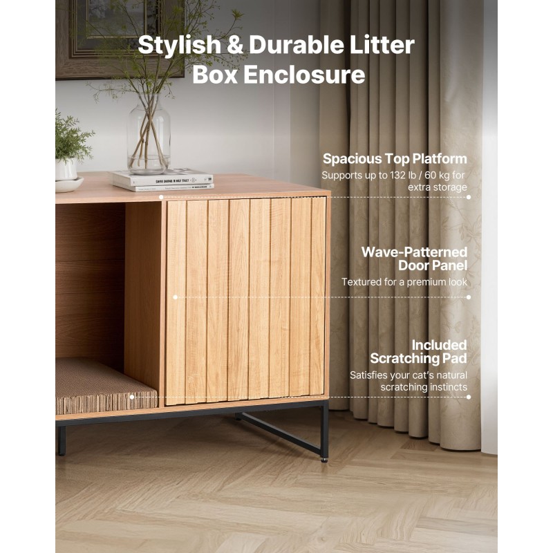 Kissan hiekkalaatikkokaappi 120 cm leveä lastulevy vedenpitävällä pinnalla raapimisalustalla ilmanvaihtoaukoilla