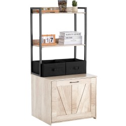 Puinen kissanvessakaappi 12 mm MDF 59 9x50x127 cm 2 hyllyä 2 koria