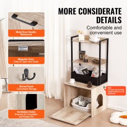 Puinen kissanvessakaappi 12 mm MDF 59,9x50x127 cm 2 hyllyä 2 koria