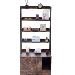 Kissanvessakaappi MDF-levy 4 hyllyä tummanruskea mitat 850 x 490 x 1836 mm