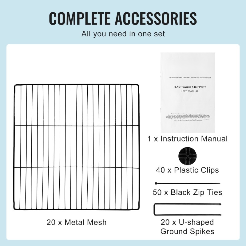 Kasvisuoja hiiliteräs muovipinnoitettu 390x390x365 mm 5 kpl eläimiä vastaan