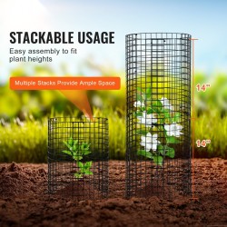 Kasvisuoja muovipinnoitetusta hiiliteräksestä 6 kpl halkaisija 320 mm korkeus 355 mm ulkokasveille