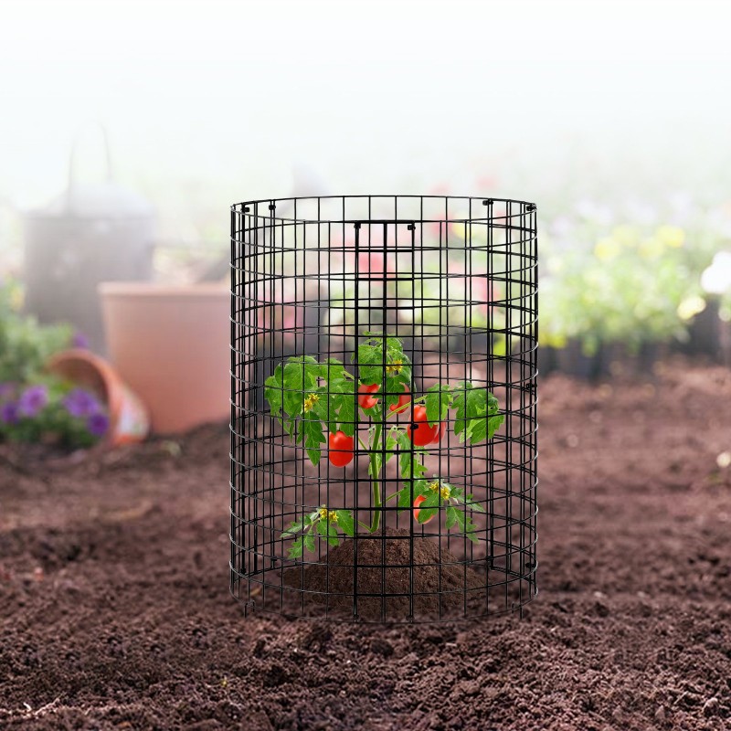 Kasvisuoja muovipinnoitetusta hiiliteräksestä 6 kpl halkaisija 320 mm korkeus 355 mm ulkokasveille