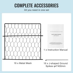 Kasvisuoja muovipinnoitetusta teräsverkosta ulkokasveille 340×340×315 mm 4 kpl