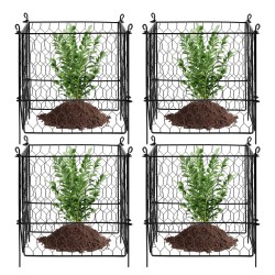 Kasvisuoja muovipinnoitetusta teräsverkosta ulkokasveille 340×340×315 mm 4 kpl