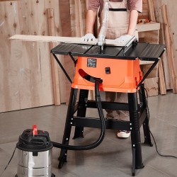 Pöytäsaha jalustalla metallirunko 254 mm terä 1800W moottori 200 mm repäisykapasiteetti