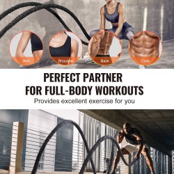 Harjoitusköysi polyesteri 9,1 m halkaisija 38 mm paino 7,2 kg suojasukalla ankkurilla