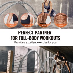 Polyesterinen harjoitusköysi 9,1 metriä 38 millimetriä 7,3 kiloa harmaa suojasukka