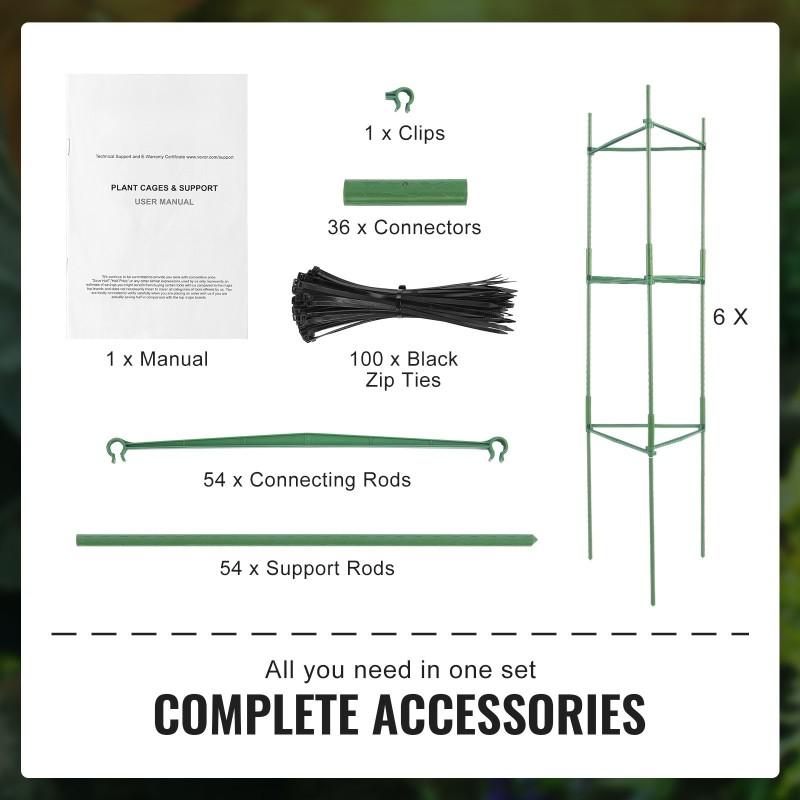 Tomaattikehikot muovipinnoitetusta hiiliteräksestä 123 cm 6 kpl puutarhaan