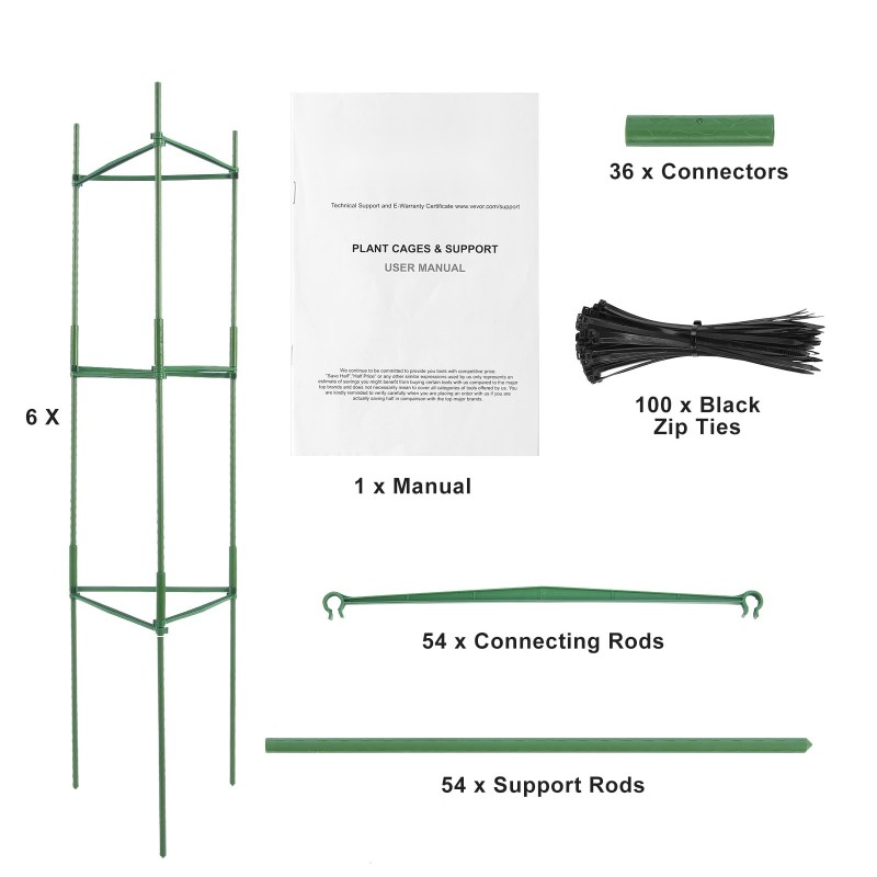 Tomaattikehikot muovipinnoitetusta hiiliteräksestä 123 cm 6 kpl puutarhaan