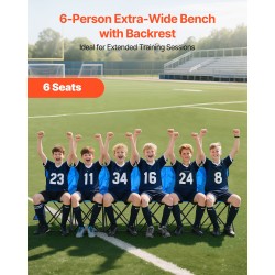 Taitettava 6-paikkainen penkki selkänojalla 600D kangas rautaputkilla sininen kantolaukulla ulkotapahtumiin