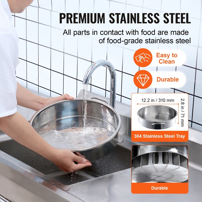 Sähköinen taikinanjakaja 20 taikinapalaa 60-260 grammaa 750 wattia 304-ruostumatonta terästä leipomoihin ravintoloihin