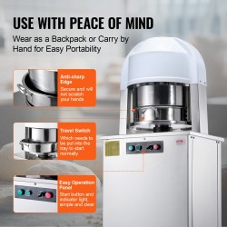 Sähköinen taikinanjakaja 20 taikinapalaa 60-260 grammaa 750 wattia 304-ruostumatonta terästä leipomoihin ravintoloihin