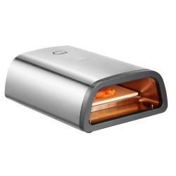 Pöytämallinen 12 tuuman sähkökäyttöinen pizzauuni ruostumattomasta teräksestä pizzakivellä sisä- ja ulkokäyttöön