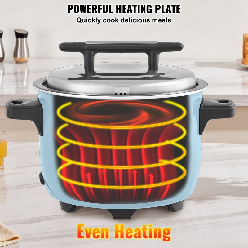 Kaupallinen riisinkeitin 10 l Teflonpinnoitettu alumiininen sisäkattila 50 kupillista 24 tunnin lämpimänäpito