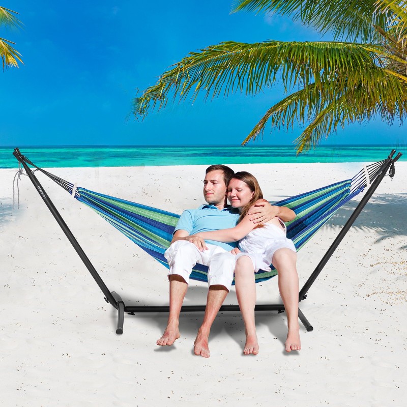 Riippumattoteline teräsrunko 450 paunaa kantavuus 6-portainen säätö sopii 2,9–3,85 m