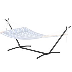 Riippumattojalusta teräsputkesta 3 05 4 m riippumatoille 1 2 hengelle noin 204 kg kantavuus