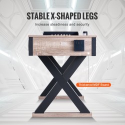 Shuffleboard-pöytä MDF-levy 9 jalan LED-valaistus kaksipuolinen shuffleboard- ja keilapeli 8 kiekkoa