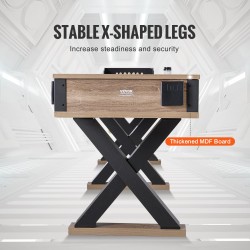 Shuffleboard-pöytä 11,5 jalkaa MDF-runko poly-pinnoitettu pelipinta shuffleboard ja keilapeli mukana kahdeksan kiekkoa