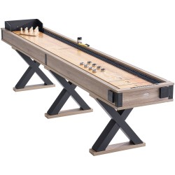 Shuffleboard-pöytä 11,5 jalkaa MDF-runko poly-pinnoitettu pelipinta shuffleboard ja keilapeli mukana kahdeksan kiekkoa