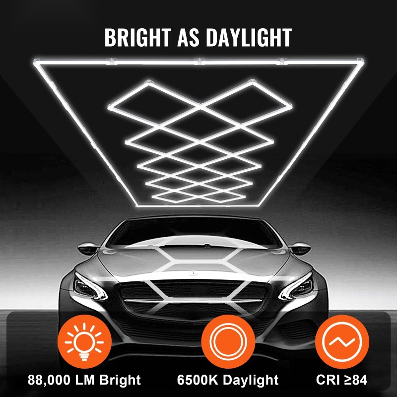 LED-kattovalojärjestelmä neliömalli 14 ruudukkoa 88000 lumen 6500 kelvin autotallivalaistus