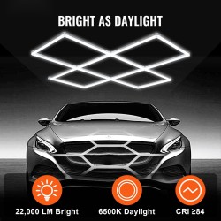 LED-kattovalo 22000 lumenia 6500 kelvin modulaarinen 5-ruutujärjestelmä autotalliin varastoon