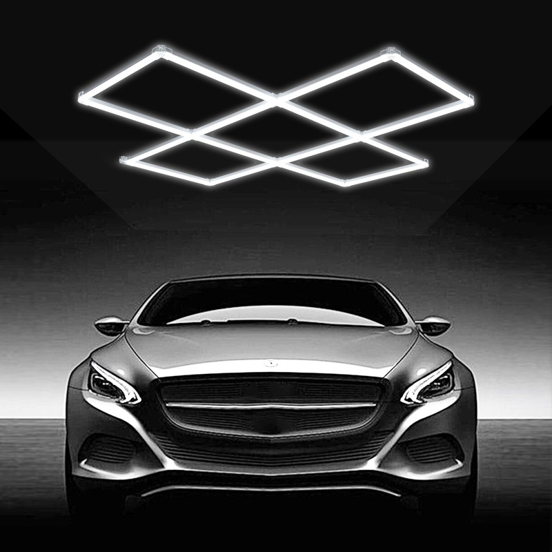 LED-kattovalo 22000 lumenia 6500 kelvin modulaarinen 5-ruutujärjestelmä autotalliin varastoon