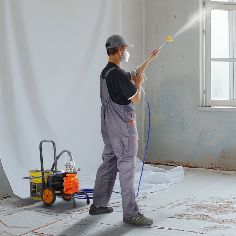 Ilmaton maalausruisku 900 W 1800 psi 1,8 l/min kärry pidennin